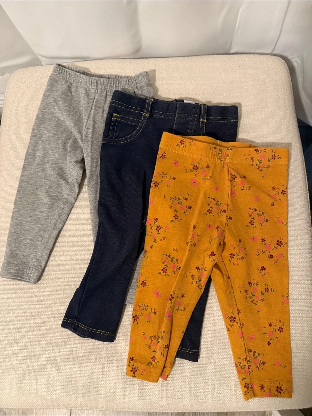 Carter's Girls' Leggings 3-Pack - Gray, Navy & Mustard Floral